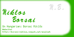 miklos borsai business card